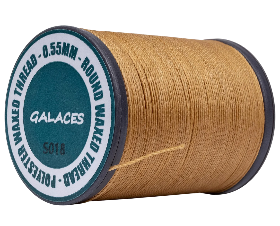 Galaces 0.55мм коньячна (M118) нитка кругла вощена по шкірі, фото 1