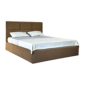 Двоспальне ліжко BILPE Just 160х200 з підйомним механізмом (опція), м'яке узголів'я, велюр, рогожка