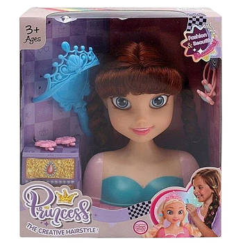 Манекен для зачісок Disney Princess (аксесуари, гребінець, корона, у коробці) LK 1714 E