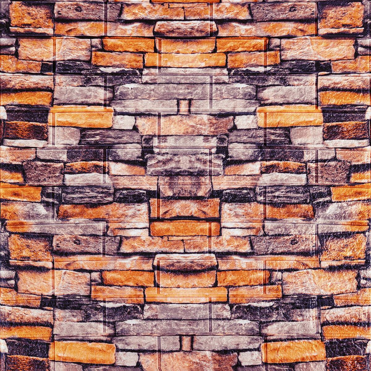 Декоративна 3D панель самоклейка 700х770х3мм Піщаник Катиринославська цегла (045-3) SW-00000692