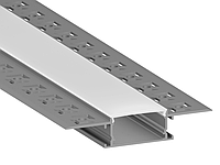 Алюмінієвий профіль для світлодіодної стрічки для гіпсокартона АЛ-21-5 3 метра анодований під штукатурку LEDUA