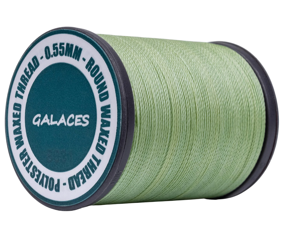 Galaces 0.55мм світло-зелена (M131) нитка кругла вощена по шкірі, фото 1