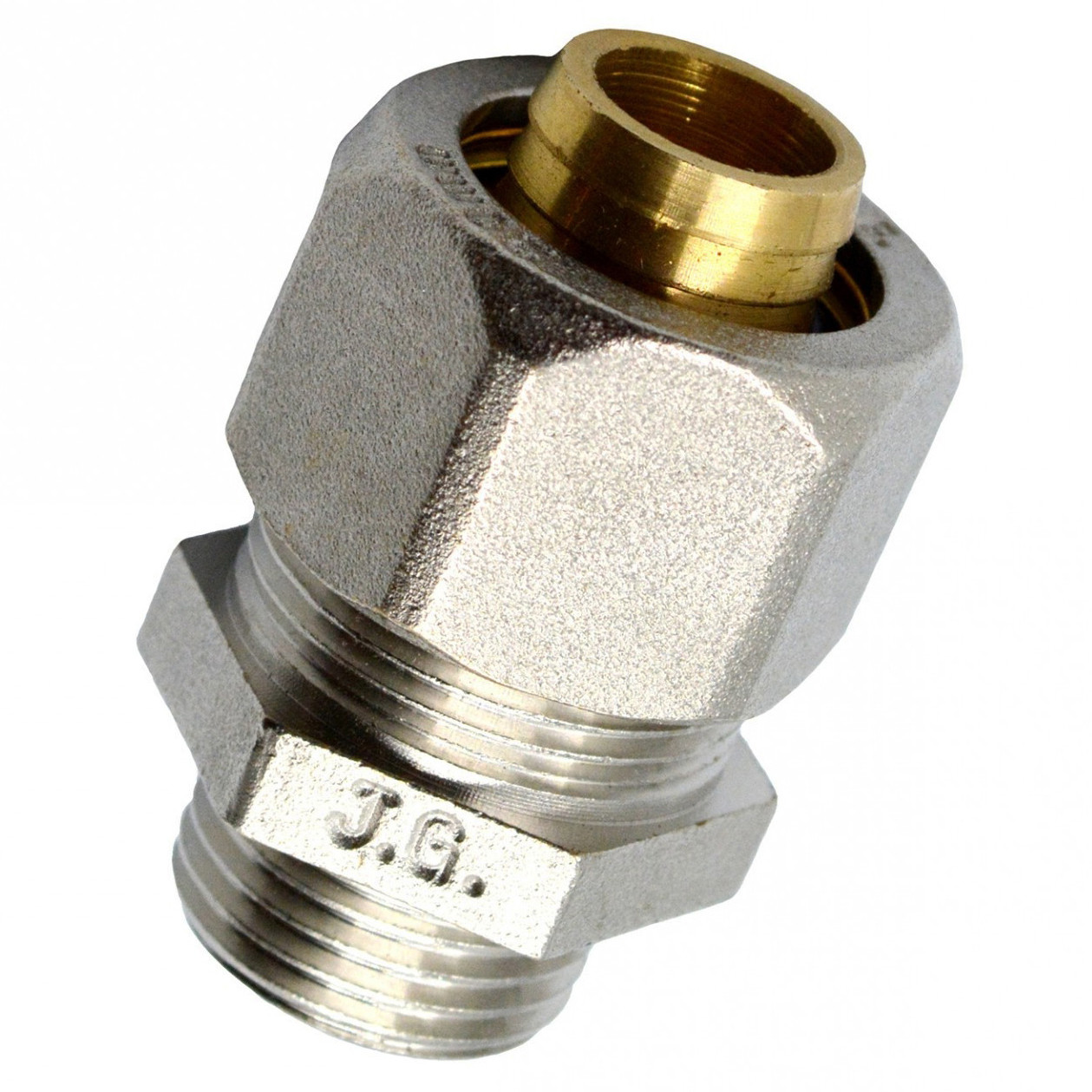 Згін американка прямий для металопластикових труб Valve J.G. Professional 20 х 3/4 розбірний латунний, фото 1