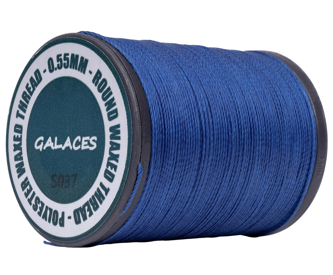 Galaces 0.55мм синя (M137) нитка кругла вощена по шкірі, фото 1