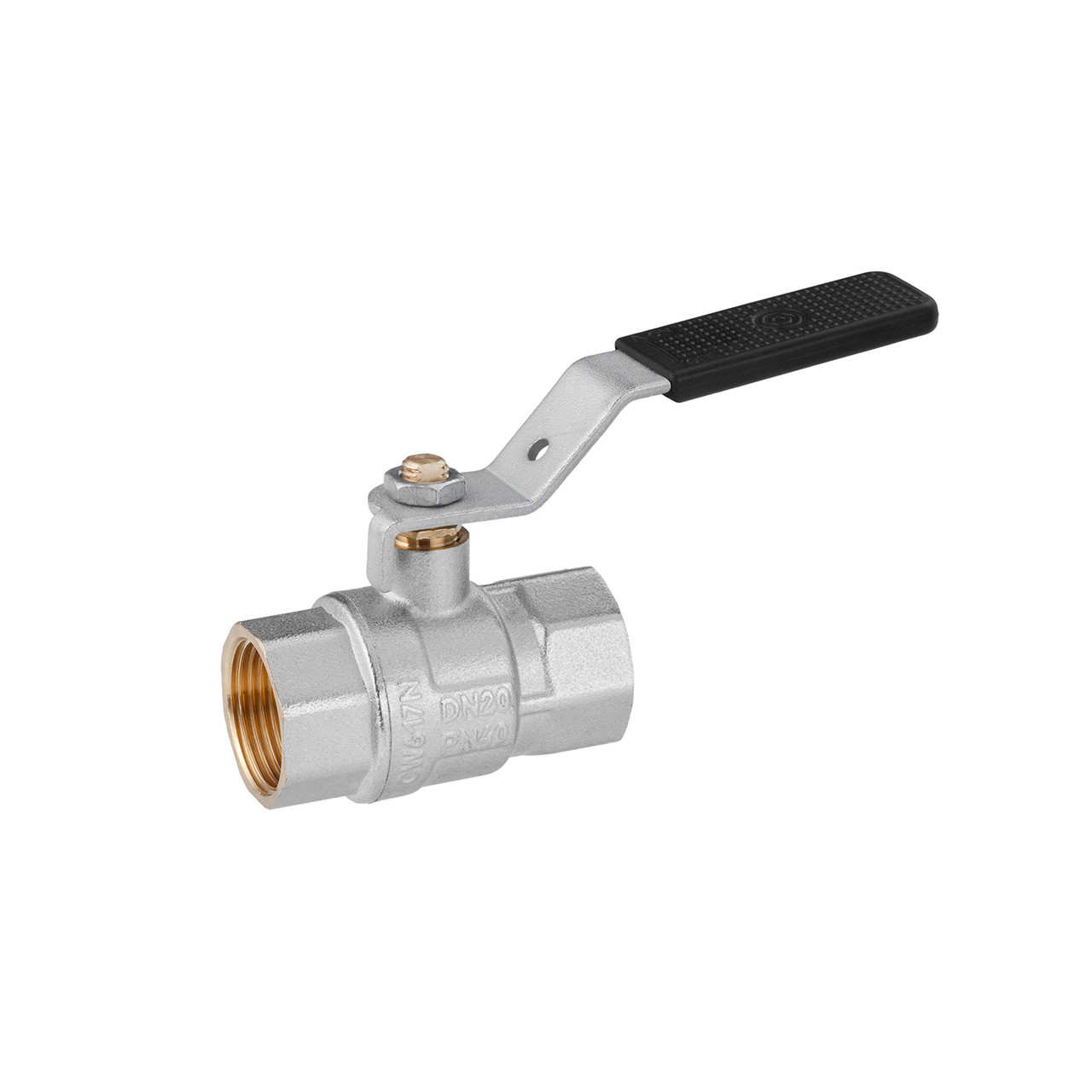 Кран кульовий Kroner 3/4" ВВ PN40 ручка, нікельований, фото 1