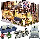 Румбокс Японська естетика Інтер'єрний конструктор Moxiang Bamboo Rhyme Book Nook M-029 + купол, фото 4