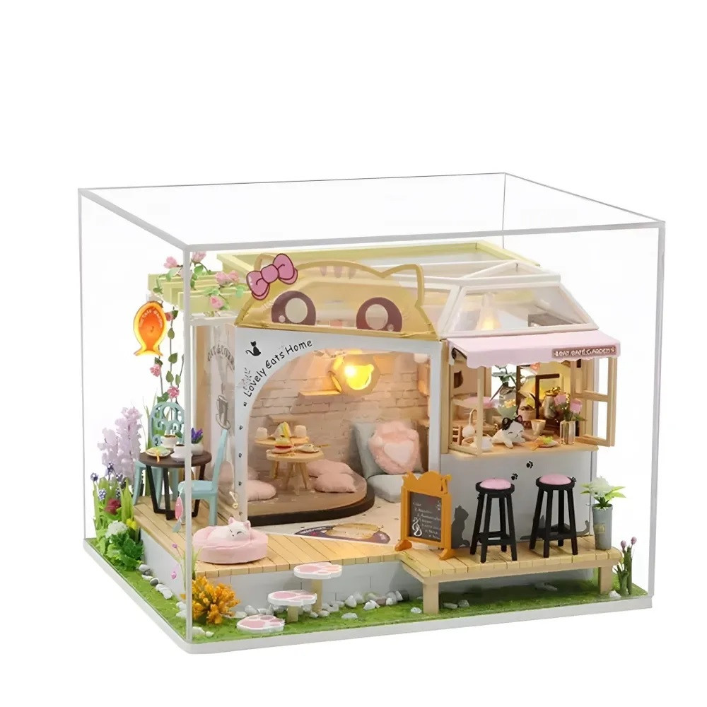Румбокс Котяче Кафе конструктор DIY Cat Cafe M2111 + купол