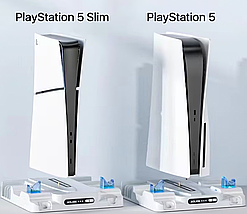 Мультифункціональна док-станція Aolion для Playstation 5 Slim / Playstation 5 із зарядкою для 2-х геймпадів, фото 4