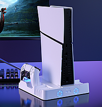 Мультифункціональна док-станція Aolion для Playstation 5 Slim / Playstation 5 із зарядкою для 2-х геймпадів, фото 3