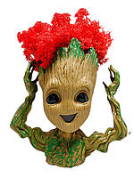 Кашпо з червоним стабілізованим мохом Грут G4