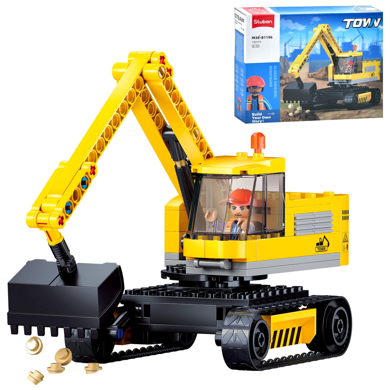 Конструктор SLUBAN Town екскаватор M38-B1196, фото 1