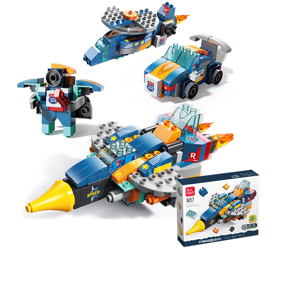 Розвиваючий конструктор Feelo 1657 "Винищувач" 87 деталей