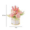 Штучні квіти для декору в горщиках, композиція квітів у вазоні, рожеві, фото 2