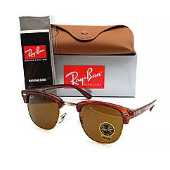 Окуляри Ray Ban Clubmaster коричневі, скло