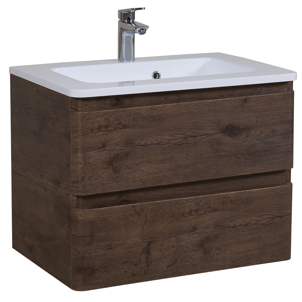 4494 Тумба Акцент консольна з раковиною умивальником Альфа 100 см ,  каштан (1 сорт)