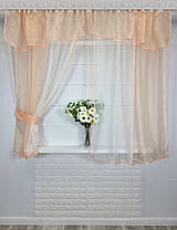 Комплект штор для кухні "Тіна"  персикова, фото 3