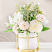 Штучні квіти для декору в горщиках, композиція квітів у вазоні, білі, фото 2