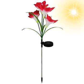 Садовий ліхтар на сонячній батареї Лілія 74см, 1шт / Садовий світильник / Ліхтар для саду / Газонний ліхтар