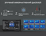 Автомобільний зарядний пристрій для акумуляторів 12V/15A, автоматичний зарядний пристрій для акумулятора 12-24В, фото 5