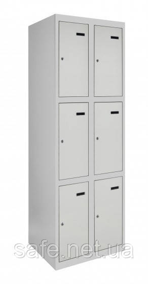 Шафа металева коміркова 3х-рівнева LEVMETAL ШКМ 3/40/2 (ВxШxГ:1800x800x500), 0,5 мм