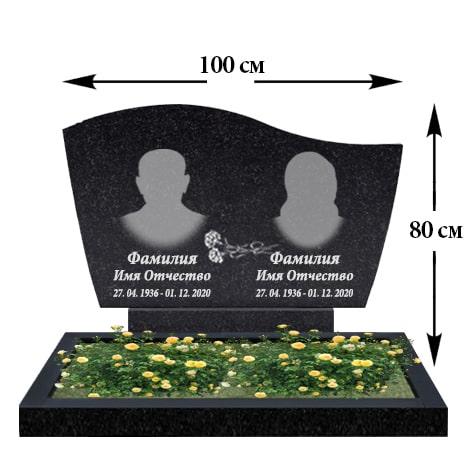 Подвійний пам’ятник із граніту (100-60) Д-06, фото 1