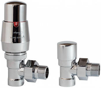 Комплект вентилів термостатичний Vario Term ROYAL, кутовий, хром.