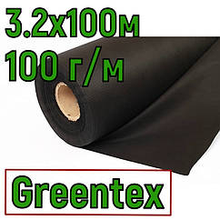 Геоматеріал Greentex 3.2х100м (100г/м) чорне для мульчування (Польша) агроволокно