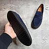 Чоловічі замшеві лофери сині (натуральна замша), туфлі із замші для чоловіків весна осінь, розмір 40 41 42 43 44 45, фото 5