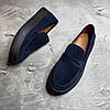 Лофери, туфлі чоловічі сині замшеві (натуральна замша) для чоловіків на весну осінь, розміри 40-45, фото 2
