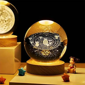 Настільний декоративний нічник 3D Куля Галактика 6 см (60), фото 4