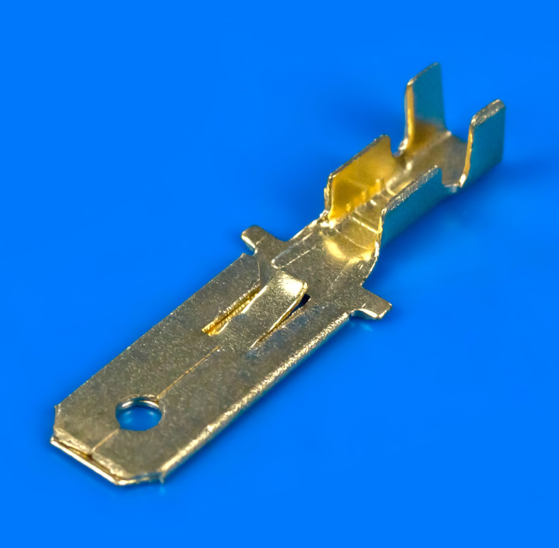 Ножева клема «тато», 6.3 мм, під кабель, без ізоляції, фото 1