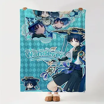 Плюшевий плед ковдра покривало Genshin Impact Мандрівник Wanderer Геншин Імпакт