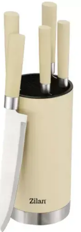 Набір ножів на підставці Zilan ZLN1610 з 6 предметів нержавіюча сталь, фото 1