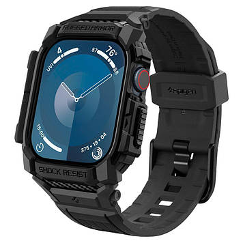 Чохол і ремінець Spigen для Apple Watch 10 (46mm) - Rugged Armor Pro 2 in 1, Black (ACS08604)