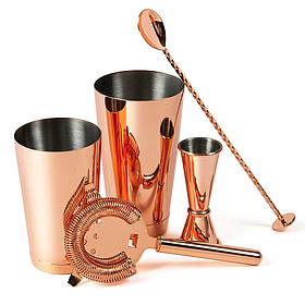Набір бармена, 5 предметів, мідне покриття, Copper Cocktail Set, Urbanbar (Урбанбар) UB5444