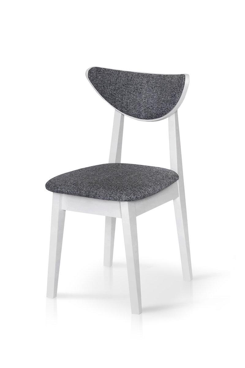 Стілець ОСТІН м'який, білий/сіра тканина, фото 1