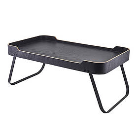 Таця 59*30*23 см з ніжками, чорний шпон, GenWare WVT-RS5930BK