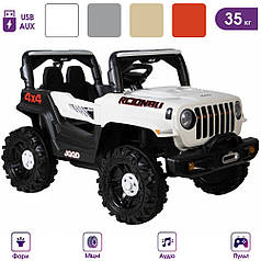 Дитячий електромобіль позашляховик джип Spoko SP-V80 білий з музикою MP3 і пультом ДУ для дітей до 35 кг.