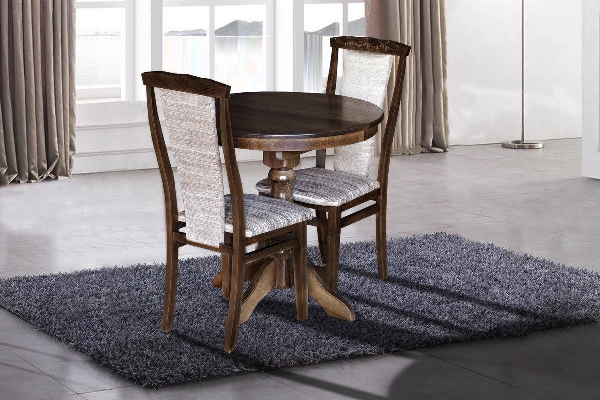 Стіл Чумак нерозкл (D=80), темн горіх, фото 1