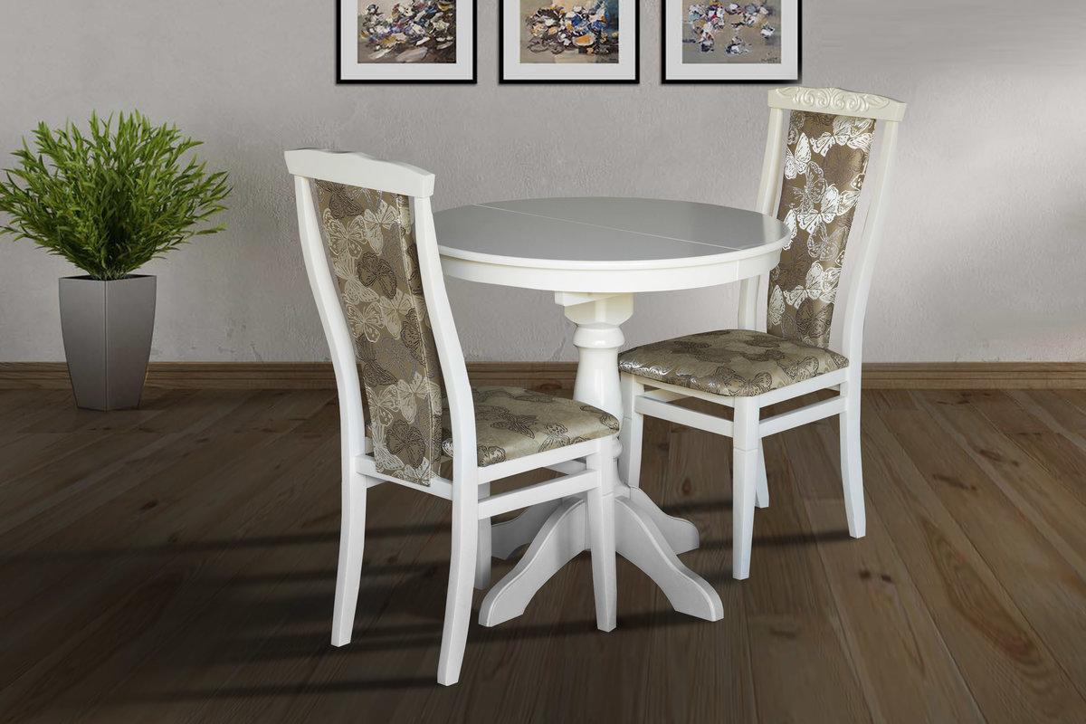 Стіл Чумак-2 розкл (D=80)+30), білий, фото 1