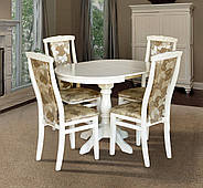 Стіл Чумак-2 розкл (D=80)+30), білий, фото 3