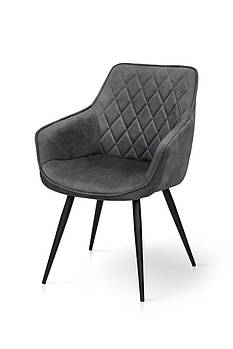 Крісло Наомі, чорний/ велюр темно-сірий