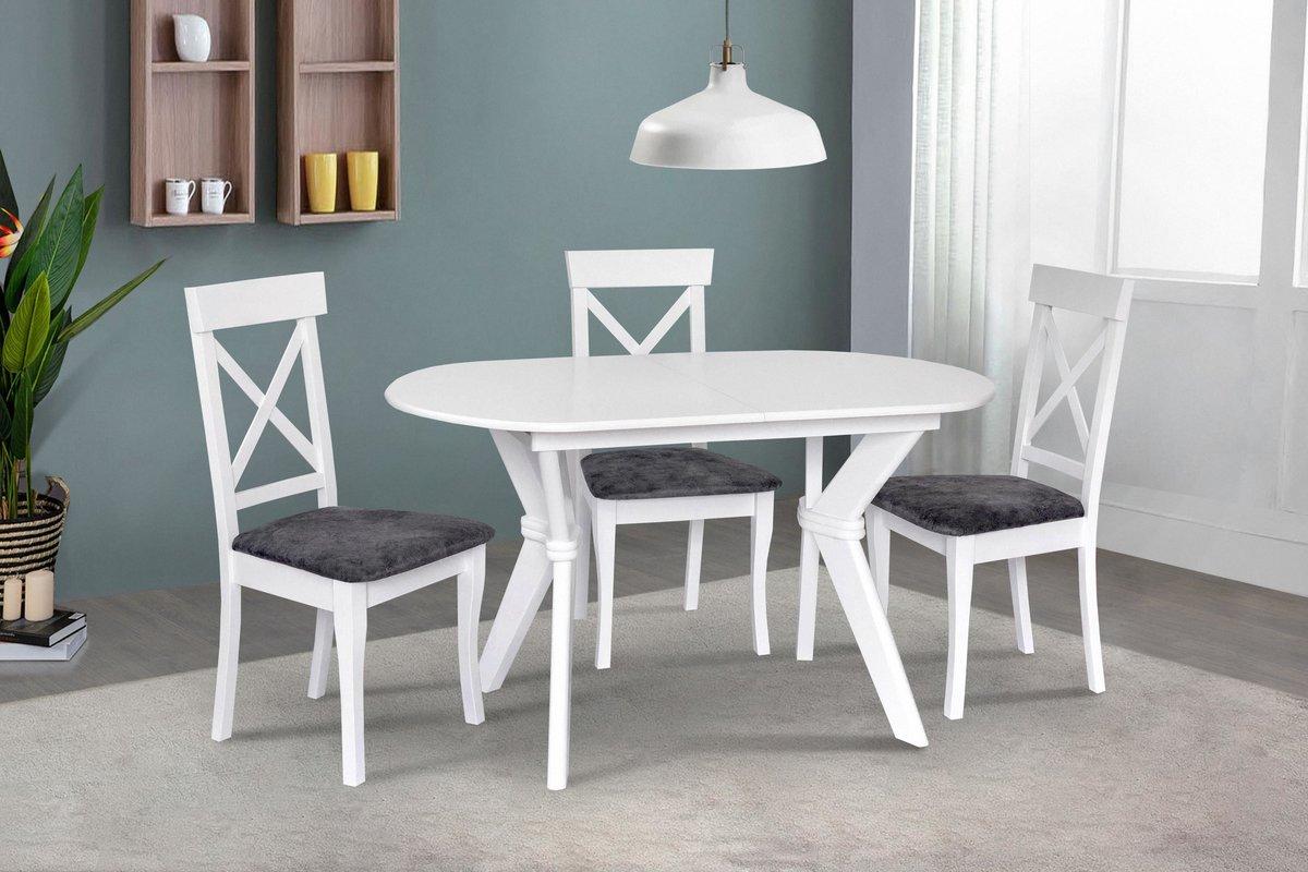 Стіл обідній Брайтон (1290+340)*810, білий, фото 1