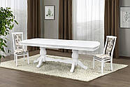 Стіл обідній Цезарь 200(+40)*100, білий, фото 3