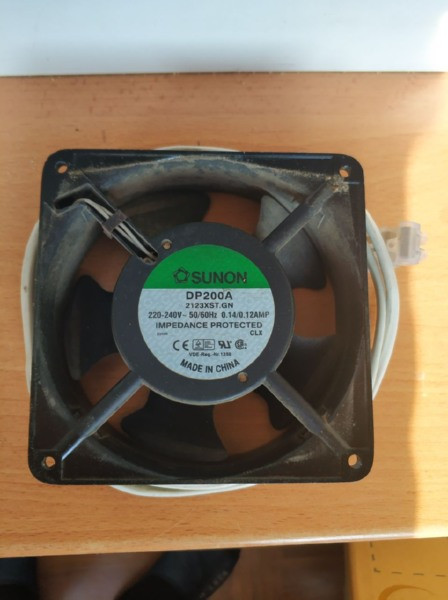 Вентилятор AC, SUNON DP200A2123XST, 220 В, 120x120x38 мм, б/у, фото 1