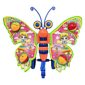 Дитяча каталка на паличці "Метелик" Bambi 305 брязкальце, махає крилами Рожевий, Toyman