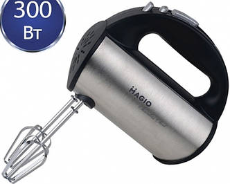Міксер MAGIO 300 Вт, 5 швидкостей,турбо, корпус нерж. (235-MG)