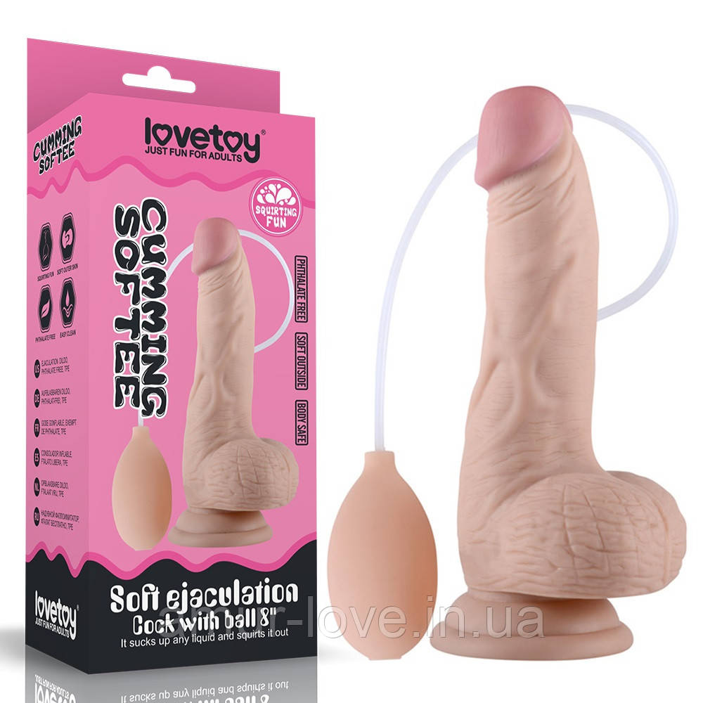 Фалоїмітатор Soft Ejaculation Cock With Ball 8"