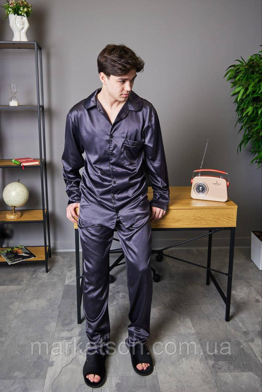 Чоловіча піжама шовкова домашній костюм р.S,M,L,XL
