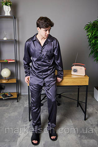 Чоловіча піжама шовкова домашній костюм р.S,M,L,XL, фото 1